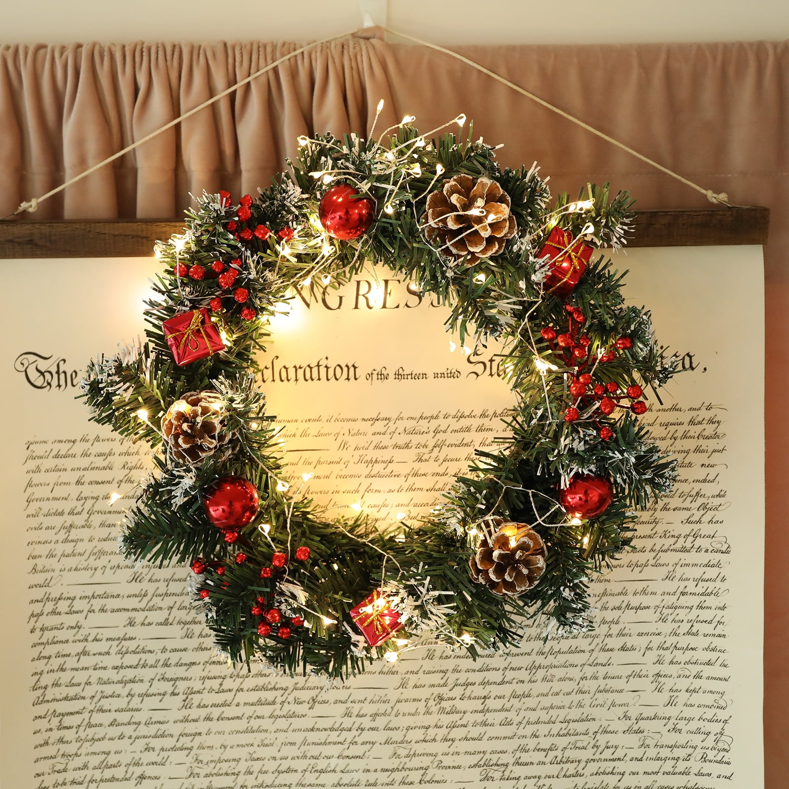 battery operated wreath lights