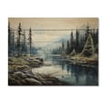thumbnail image 3 of Designart "Canada Calm Lake" Landscapes Print on Natural Pine Wood, 3 of 5