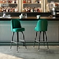 thumbnail image 3 of BizChair 2 Pack Commercial Grade Metal Barstool with Green Swivel Bucket Seat, 3 of 11