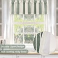 thumbnail image 6 of DriftAway Chris Linen Lined Valance Double Layer Thermal Insulated Room Darkening Blackout Valances 3 Inch Rod Pocket Vertical Striped Kitchen Valance for Bathroom 52 Inch by 14 Inch Loden Green, 6 of 8