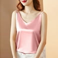 thumbnail image 5 of Women's Silk Satin Camisole V Neck Tank Top Cami Silky Basic Tank Shirt Blouses Dressy Work Office Blouse, 5 of 5
