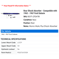 thumbnail image 2 of Rear Shock Absorber - Compatible with 1965 - 1967 Ford Galaxie 1966, 2 of 2