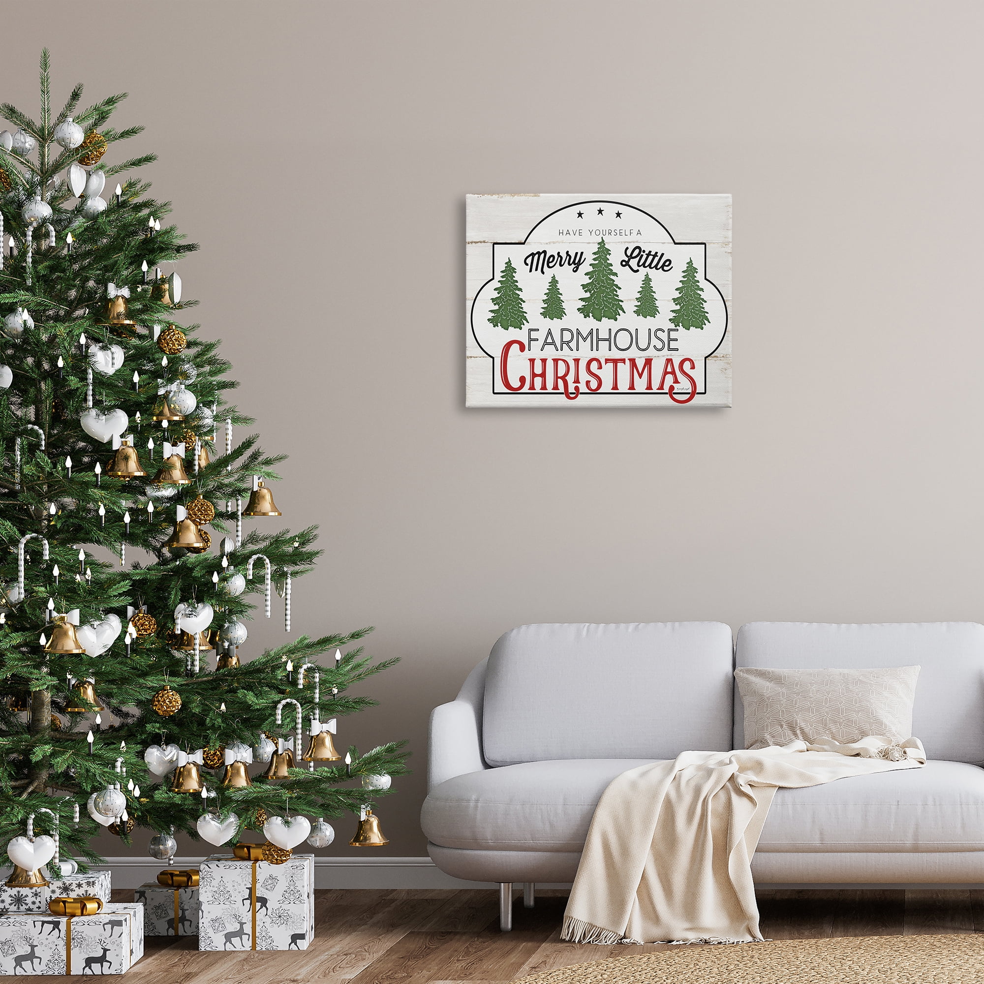 Stupell Indtries Have Yourself a Merry Little Farmhoe Christmas Sign,30 x 24,Design by Jennifer Pugh