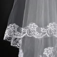 thumbnail image 4 of KAKOWELY Velo de novia de moda de 1,5 m de largo con bordado de encaje de una sola capa (blanco), 4 of 4