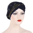 thumbnail image 4 of Fgnfyis Ethnic Bohemian Floral Pleated Turban Headwrap Bandana Headwear for Women A One Size, 4 of 4