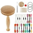 thumbnail image 1 of 34Pcs Wooden Darning Tool Set Flat Wooden Darner Sewing Kits Mini Braided Patch Tool Set with 13 Color Thread 9Pcs Needle Darning Supplies for Socks Scarf Clothes Tapestry Repair-flatbiscuittype-, 1 of 11