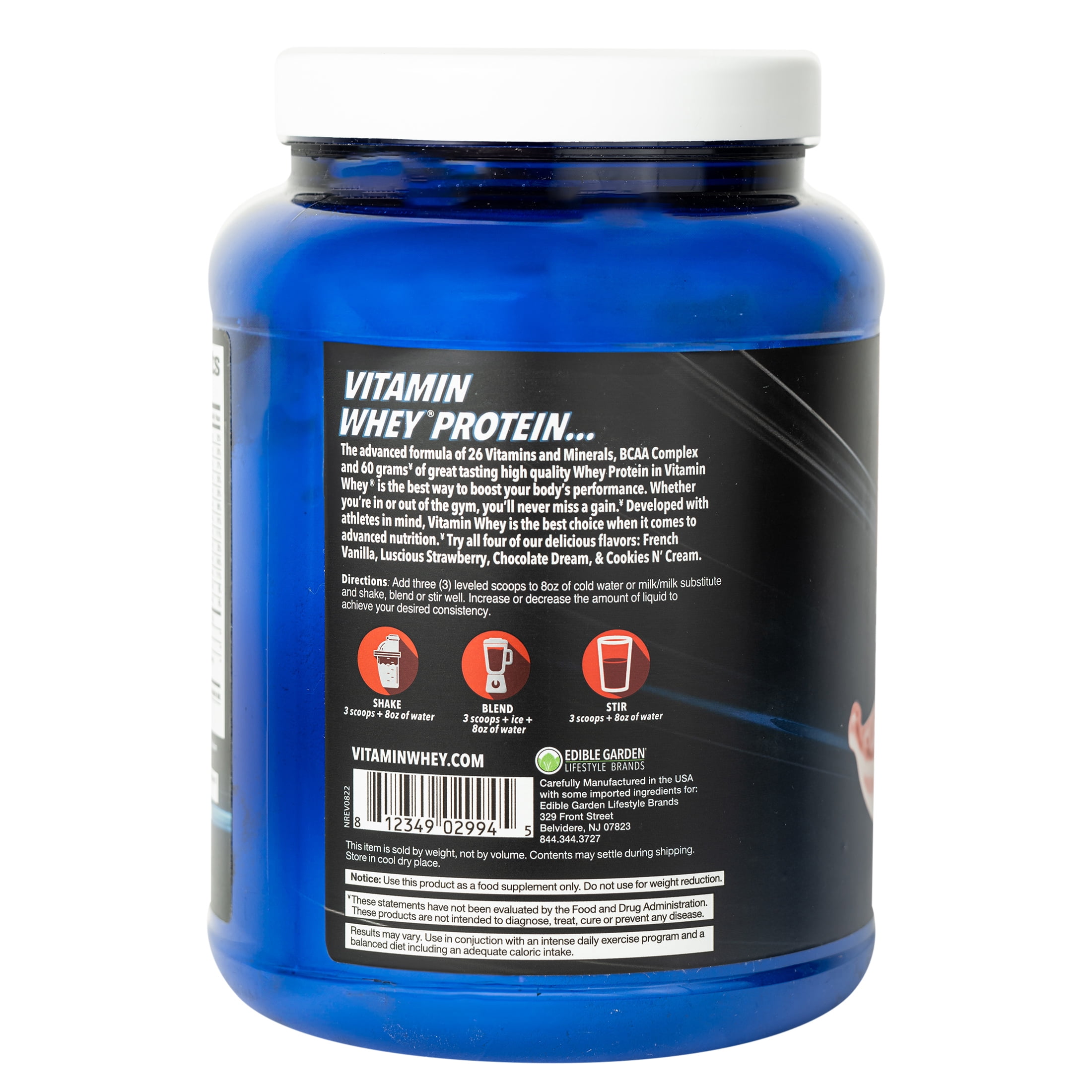 Vitamin Whey Protein Powder Strawberry - 60g Protein - 26 Vitamins & Minerals