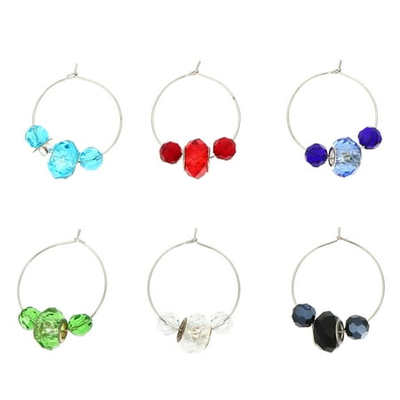 

HEMOTON 6 Pcs Beads Wine Charms Wine Glass Identifiers Cup Signs Party Supplies