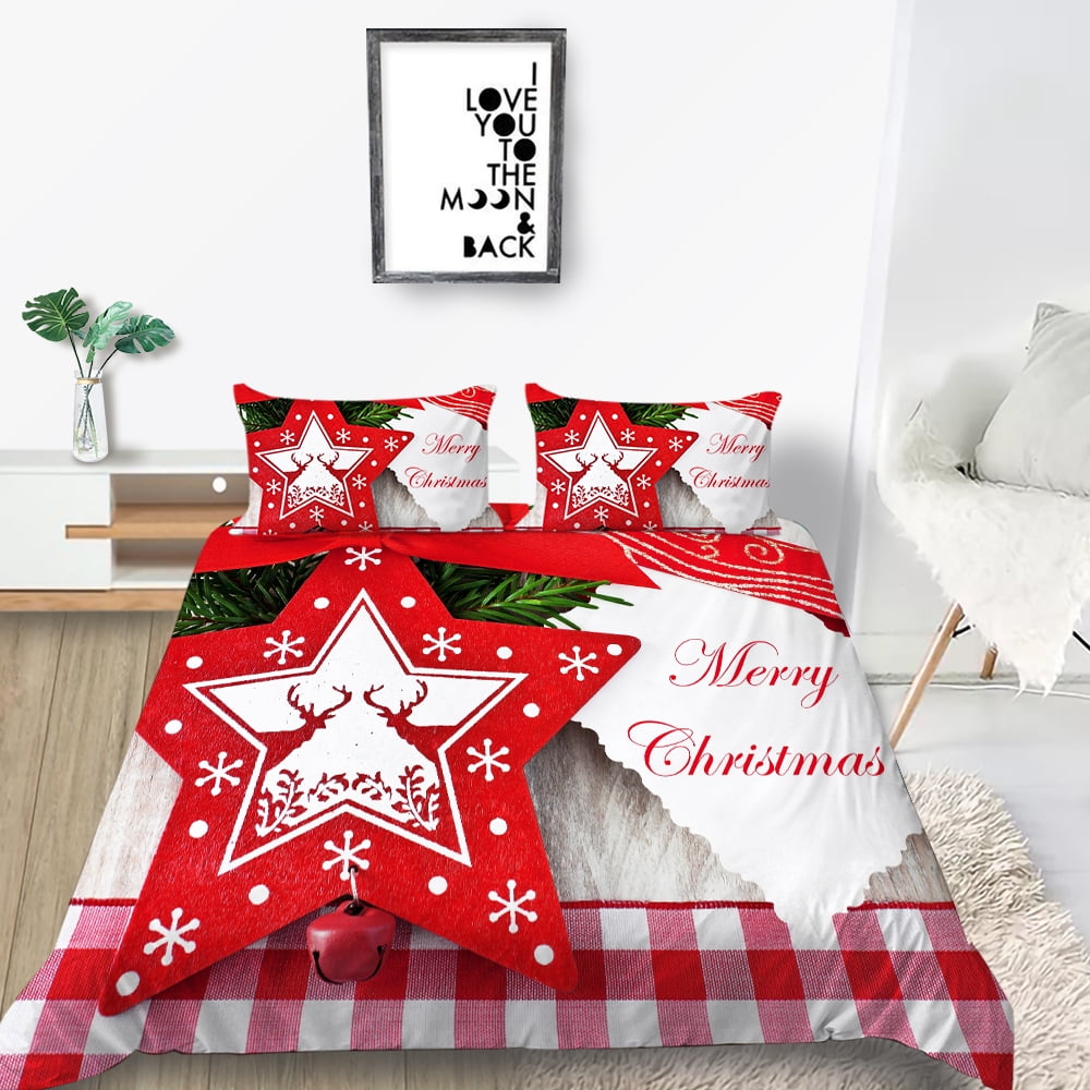Comforter Cover Set 2/3 Pcs Luxury Bedding Cover Suit Happy Christmas