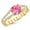 Yellow Gold, variant on 1.15 Carat 14K Rose Gold Classic Double Row Pave Set Split Shank Diamond Engagement Ring with a 0.75 Carat Natural Pink Sapphire Center (Heirloom Quality)