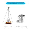 thumbnail image 4 of 750ml Stainless Steel Pot Portable Water Mug Cup with Lid and Foldable Handle Outdoor Camping Cooking Picnic, 4 of 5