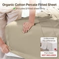 thumbnail image 2 of California Design Den 100% Organic Cotton, Twin Extra Long Fitted Sheet Only - Soft, Crisp Sheets with Deep Pockets for a Snug-Fit - Warm Taupe, 2 of 9