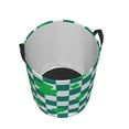 thumbnail image 3 of Round Laundry Basket, Lucky Clover Check Pattern Bathroom Dirty Clothes Basket Laundry Hamper, Small, 3 of 8