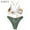 Camouflage Green, variant on for Women Sunflower Print Lace-up Crisscross Bikini Set 色Maroon M