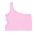 thumbnail image 3 of Tiijoy Little Girls One Shoulder Tank Top Solid Sleeveless Crop Top Gymnastics Dancewear, 3 of 8