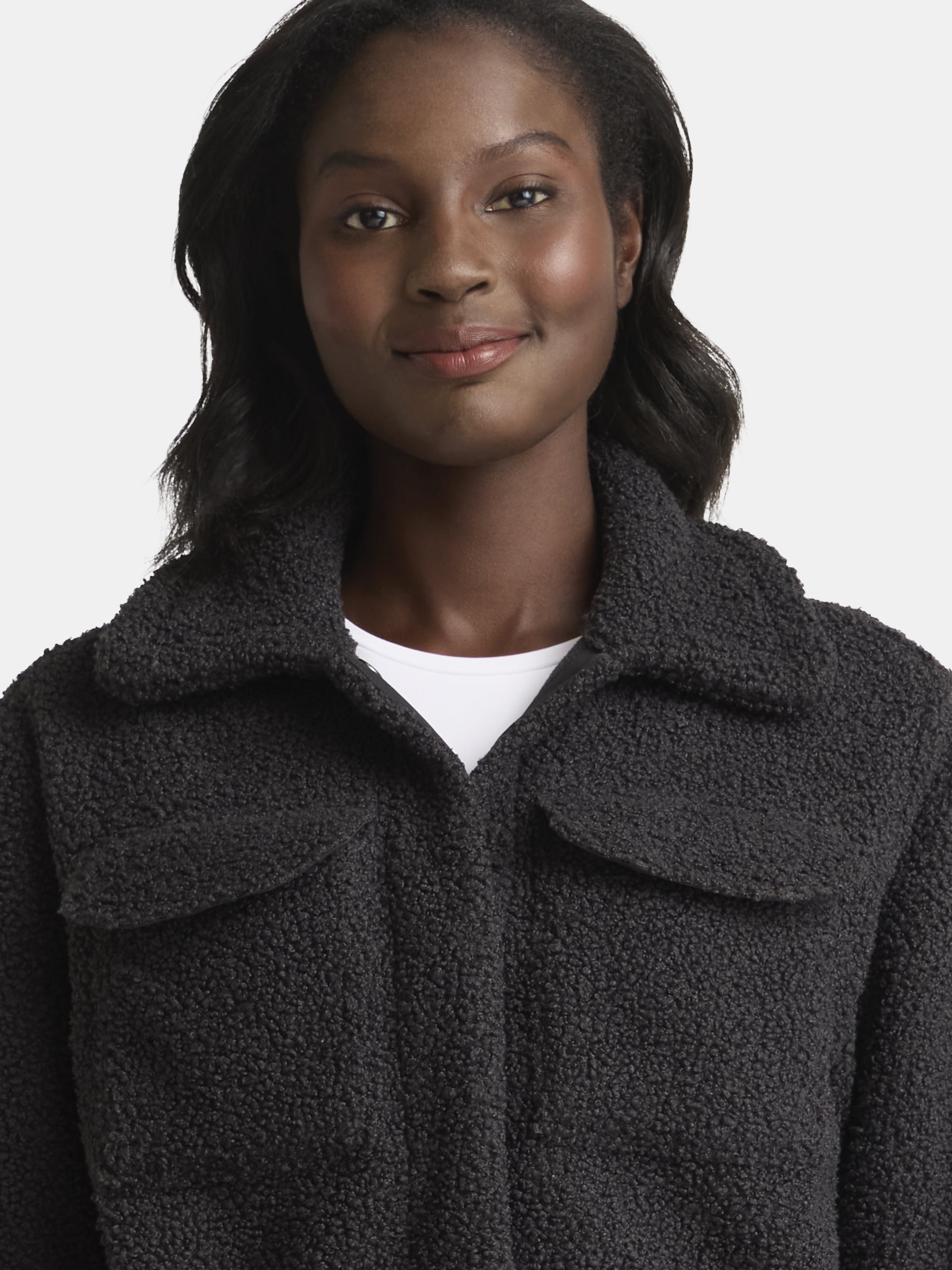 Time and Tru Women's Boucle Trucker Jacket, Midweight, Sizes XS-2X
