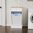 thumbnail image 3 of GETYES Single Tilt Out Trash Cabinet, Wooden 10 Gallon Recycling Cabinet, White, 3 of 8