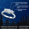 thumbnail image 2 of Gem Stone King 14K White Gold Sky Blue Aquamarine & White Moissanite 3-Stone Engagement Ring | 0.96 Cttw | Round 5MM and 4MM | Three Stone Wedding Anniversary Promise Ring for Women (Size 5), 2 of 6