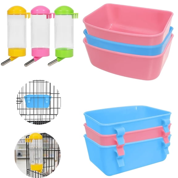 6Pcs Hanging Pet Feeder & 3Pcs 14oz Water Dispenser for Rabbits, Cats, Squirrels