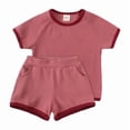 thumbnail image 2 of WELOIJEVBE Boys Summer Outfits Casual Short Sleeve T-Shirt and Shorts for Infant Boys Boys Size Clothes 9-12 Months, 2 of 9