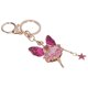 thumbnail image 2 of Llavero con diamantes de imitación, colgante de llavero de metal con forma de niña ángel lindo para colgantes de coche, decoración de bolsas, regalo, rosa claro, rosa oscuro, 2 of 12