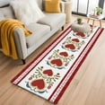 thumbnail image 2 of Valentine's Day Washable Area Rug 2 x 6 ft Red Love Shape Flowers Green Leaf Striped, Soft Non Slip Rugs Stain Repellent Indoor Felt Carpet for Living Dining Room Bedroom Home Office, 2 of 9
