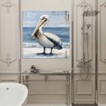 thumbnail image 4 of Wall Art Prints, Coastal Pelican Framed Canvas Prints for Bedroom Living Room Bathroom Office, Modernism Art Oil Painting Birds Gallery Wrap Wall Art Poster for Gifts Home Decor 16"x16", 4 of 9