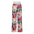 thumbnail image 4 of Birdeem Womens Spring/Summer High Waist Pants Printed Fashion Flower Print Waist Wide Leg Pants, 4 of 9