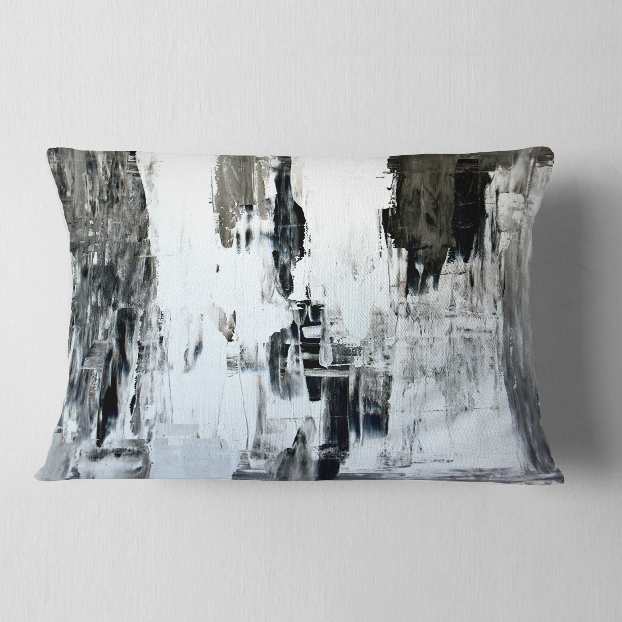 Designart Brown and Beige Painting - Abstract Throw Pillow - 12x20