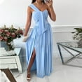 thumbnail image 3 of IROINNID Empire Dress For Women Strapless Sleeveless Summer Sexy Slimming One Shoulder Split Hem Dresses One Shoulder Solid Color Dress, 3 of 8