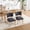 Dark Gray, variant on Mid-Century Modern Upholstered Dining Chairs Set of 2, Fabric Side Chairs with Rubber Wood Legs, Farmhouse Kitchen Chairs for Dining Room,Beige