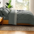 thumbnail image 3 of Sonoro Kate Queen Comforter Set Dark Gray, Bed in a Bag 7 Pieces, Luxury Soft All-Season Bedding Set with Down Alternative Comforter, 1 Flat & 1 Fitted Sheets, 2 Pillowcases & 2 Shams, 3 of 8
