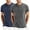 Blue+Grey, variant on Men's Henley T-Shirts 3-Button Placket Short Sleeve Plain Casual Summer Tee, Pack of 2 (M-XXL)