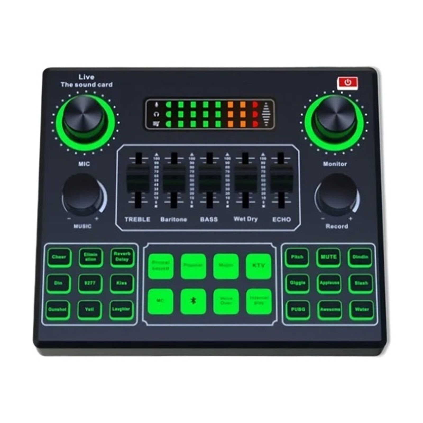 HD V9SJ Sound Card Live Sound Cards External Au-dio Mixer For Broadcast Recording Home KTV Game Music Singing PC Phone ,Easy to Operate