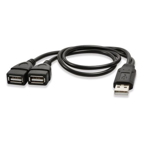 USB 2.0 A Male To 2 Dual USB Female Jack Y Splitter Charger Cable