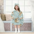 thumbnail image 7 of Wearable Blanket with Sleeves and Pocket Oversized Hooded Sweatshirt 3-14 YR Cute Capybara and Daisies S, 7 of 7