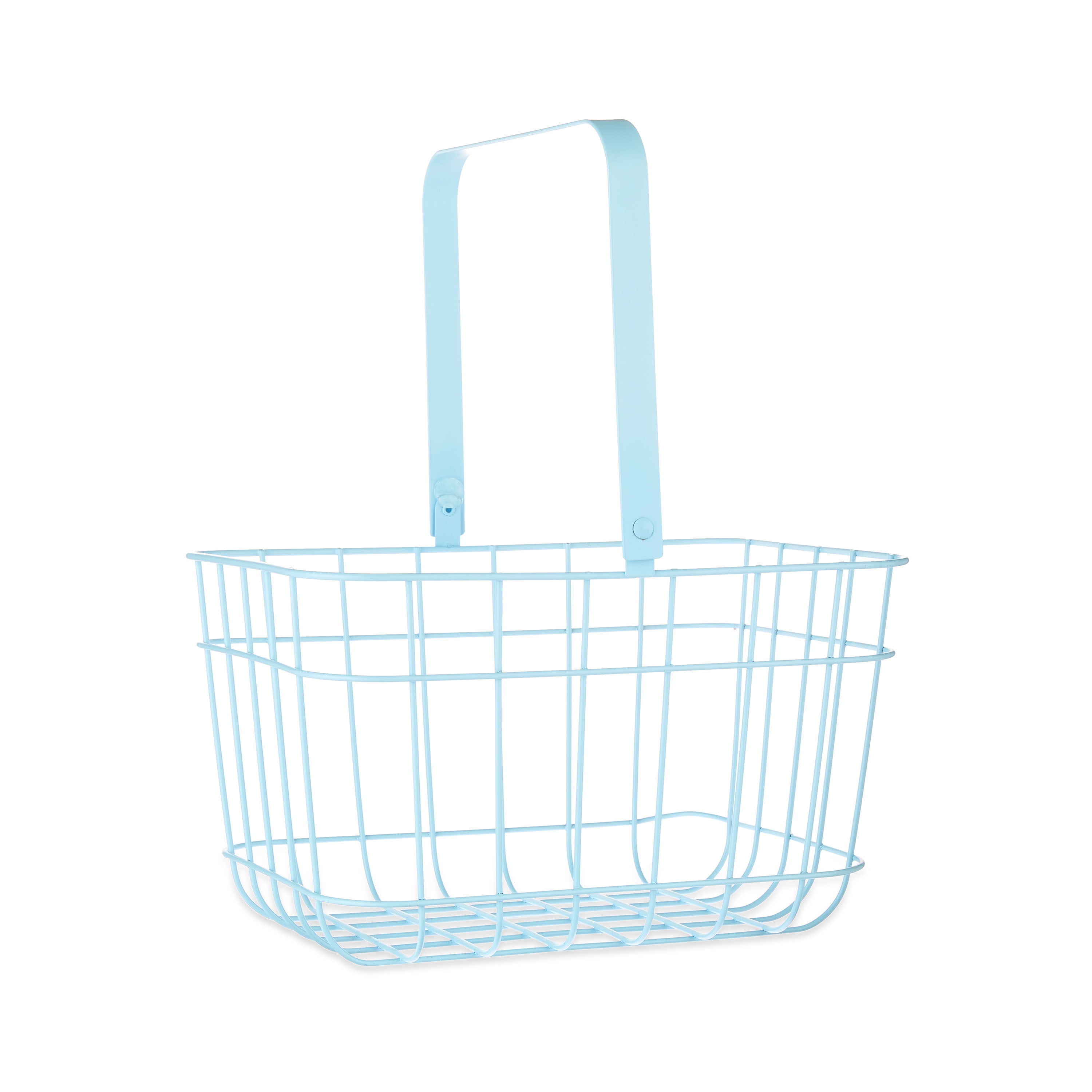 Way to Celebrate Light Blue Wire Easter Basket with Handle, 10"W