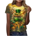 thumbnail image 2 of Uootdi St Patricks Day Shirt Women Crewneck Pullover Tees Funny Clover Print Short Sleeve Tops Lucky Irish Shamrock T Shirts Gift, 2 of 6