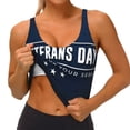 thumbnail image 3 of Picia Happy Veterans Day Sports Bra for Women,Padded Strappy Sports Bras Medium Support Yoga Bra with Removable Cups,Running Yoga Bra-Large, 3 of 9