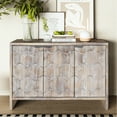 thumbnail image 2 of Wooden Accent Cabinet 3 Door Sideboard Buffet Server Storage For Dining Room. Natural Wood, Adjustable Shelves, Alluring Style Kitchen. Tempting, 2 of 6