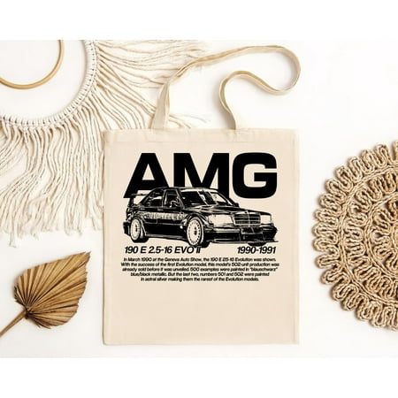 vintage AMG 190E EVO II 2.5-16 Graphic Tote Bag  Mercedes-Benz Bag  90 S Car Bag-TH11553