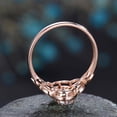 thumbnail image 6 of HeartsAndYou 1.7ct Oval Cut Moissanite Leaf Design Halo Engagement Ring for Women 18k Rose Gold over Silver, 6 of 6