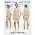 thumbnail image 2 of Lycody 2-Piece Men’s Linen Summer Vest Shorts, Slim Fit Lightweight Waistcoat Shorts, Casual Beach Summer Wedding Prom Graduate Homecoming Outfit, Machine Washable, 2 of 7