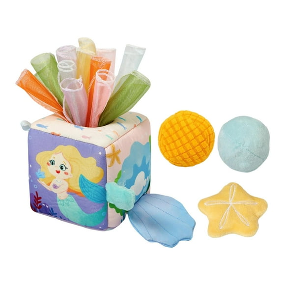 Juguete de caja de pañuelos, desarrollo sensorial, regalos de cumpleaños, juguetes educativos interactivos suaves para el aprendizaje temprano de niño