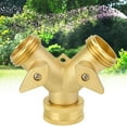 thumbnail image 2 of Garden Hose Adapter3/4" Double Outlet Brass Garden Connector Hose Connector Unrivaled Performance, 2 of 5