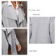 thumbnail image 5 of Blusa de punto larga Color puro Hombro caído Cuello vuelto Ajuste informal Blusa de punto para mujer Gris XL, 5 of 6