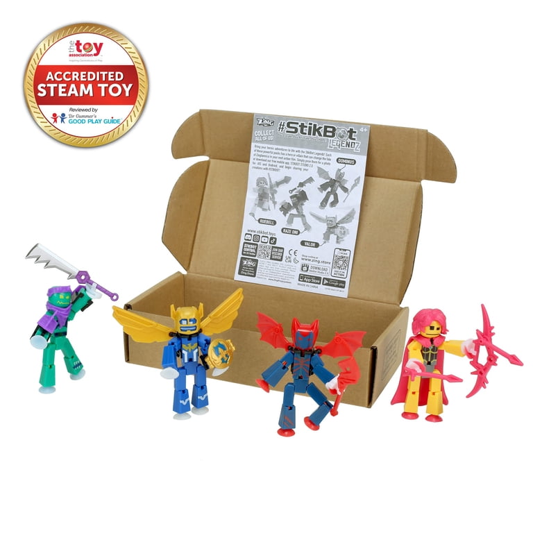 Zing Stikbot Legendz STEM Action Figure Toys, Collectible Action
