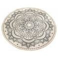 thumbnail image 2 of Round Area Rug 3ft Tufting Hand Woven Cream Chic Bohemian Mandala Print Tassels Door Mat,Indoor Floor Area Mat for Bedroom,Living Room,Children room, 2 of 2