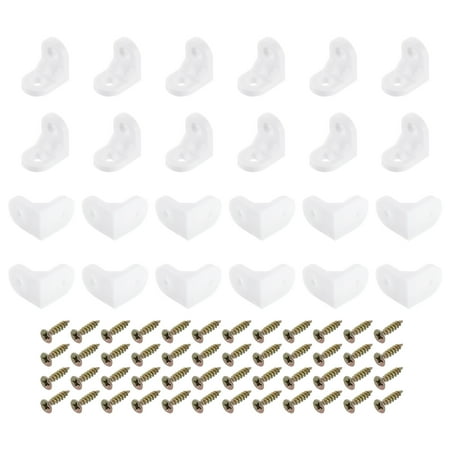 

50Packs 90 Degree Plastic Corner Braces 24x17x24mm Nylon Shelf Right Angle Brackets with Screws (Gray)