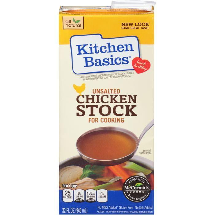 Kitchen Basics Unsalted Chicken Stock for Cooking 32 fl. Oz Carton ...